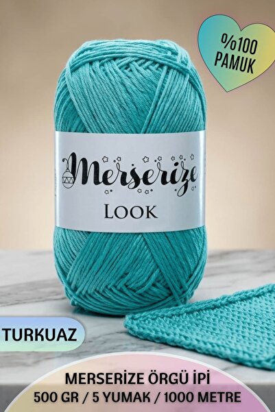 Dantelux Merserize Örgü İpi (5 Yumak / 500 Gram / 1000 Metre) %100 Pamuk - Nm...