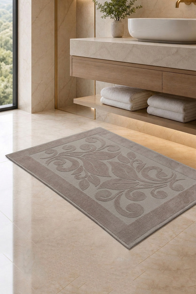 New Cotton Home Floral Premium 100% Cotton Jacquard Bath Foot Towel 50X70 cm ...
