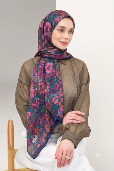 ZER Organic Cotton Viscose Scarf Special Design Crisp Floral Lightweight Stylish