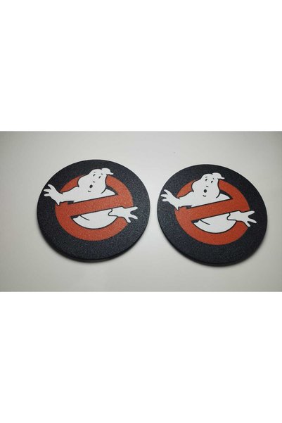 3D Layshop Set of 2 Nostalgic Ghost Themed Coasters - 80S Cinema Legend 3D Coasters (10X10 cm)