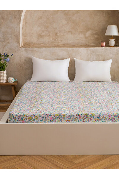LC Waikiki Nevavm Floral Patterned Double Elasticated Sheet with Difference i...