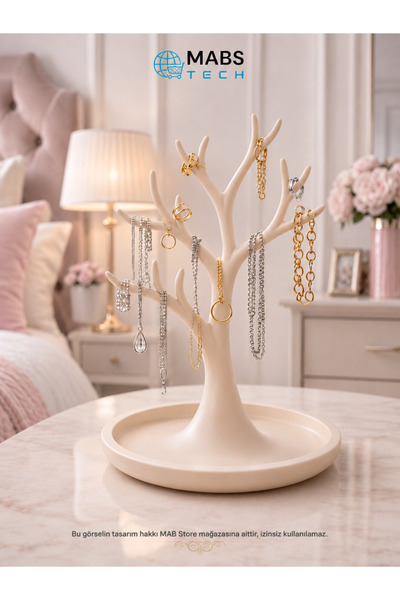 Mabs Tech 3D Decorative Jewelry Stand and Jewelry Tree – Ring, Earring, Neckl...