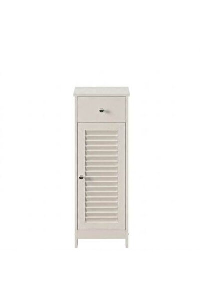 Muvu Dulap de baie alb cu coloană înaltă, stil loft, 87 cm
