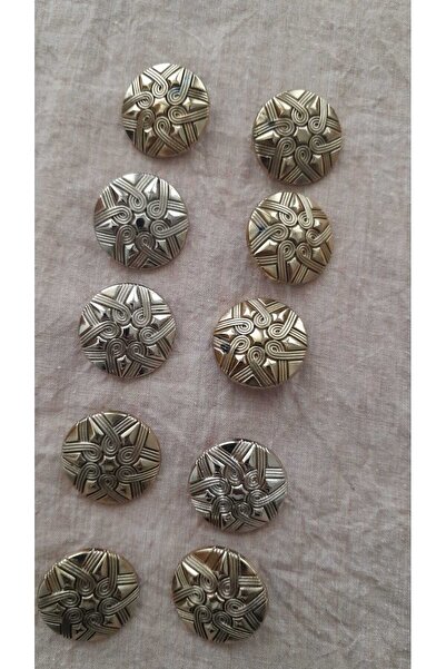 ILCARE Bronze Gold Metal Button 25 mm 8 Pieces