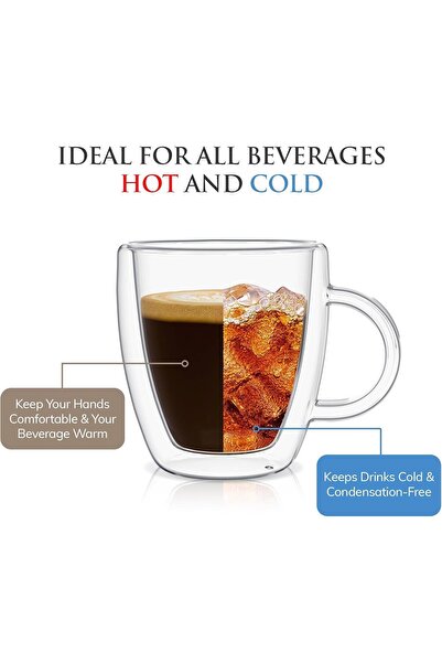 Generic SupWolf 350ml Double Wall Insulated Mug, High-Heat Borosilicate Glass...