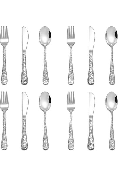 Generic طقم أدوات طعام للأطفال من E-far مكون من 12 قطعة، أدوات مائدة من الفول...