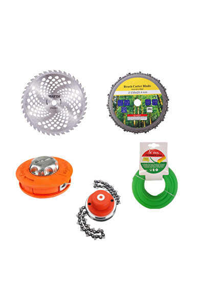 OEM Pachet Accesorii Motocoasă 5 în 1: Disc 40 Dinți, Disc cu Lanț Drujbă, Ta...