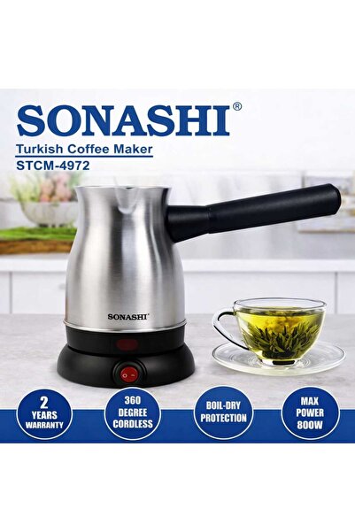 sonashi Turkish Coffee Maker 800W Electric Pot with Boil Protection