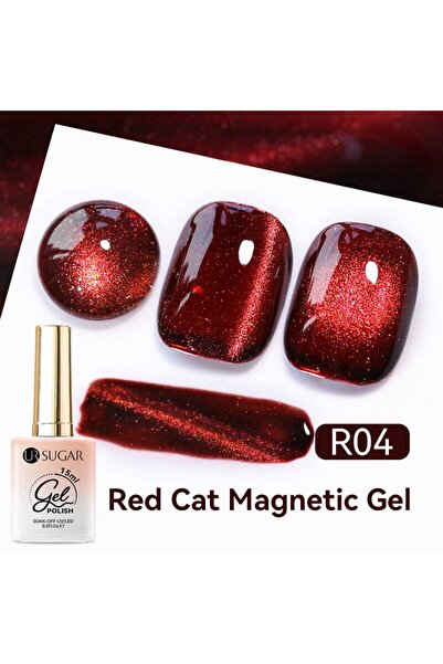 Born Pretty UR SUGAR Red Cat Magnetic Gel/Kırmızı Kedi Gözü Kalıcı Oje(R04)-1...