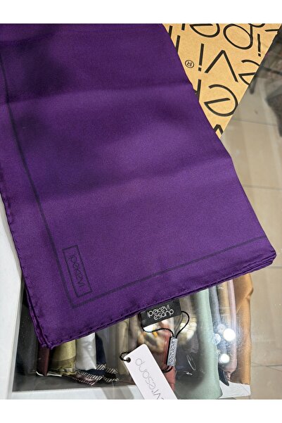 ipekevi Plain Twill Silk Scarf Frame Nice Purple 0116