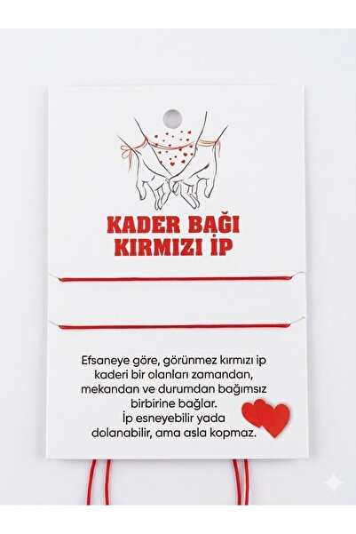 Hensa Store Kader Bağı Kırmızı Ip Bileklik 2 Li