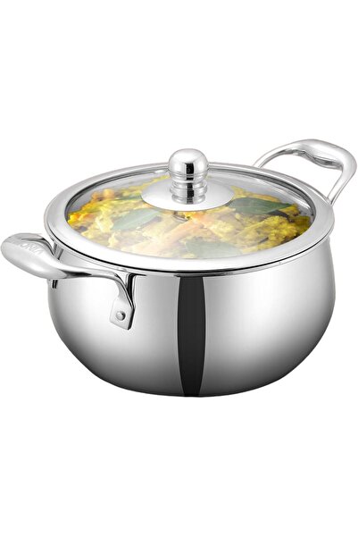 Vinod Platinum Medium Belly Saucepot 20 cm Capacity - 3.7 L
