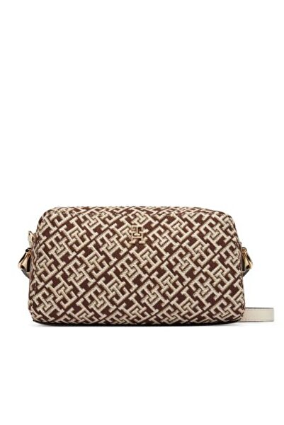 Tommy Hilfiger TH GRACE CAMERA BAG JACQUARD KAHVE KADIN ÇAPRAZ ÇA NTA