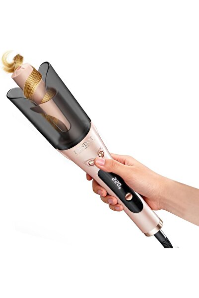 LANDOT Automatic Rotating Hair Curler, Curling Wand with Anti-Scald Guard & O...