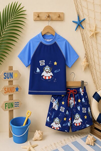 DeKuBaby New Season Cute Character Printed Two-Piece Diving Fabric -Uv Protec...