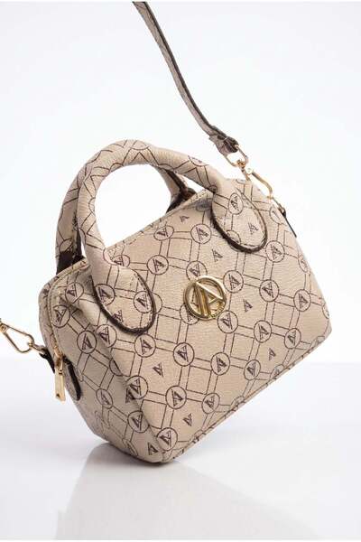 Armine TREND Mini Boy Speedy Çanta Bej Baskılı ARM136