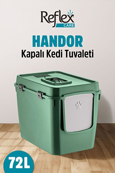 Reflex Care Handor Kapalı Kedi Tuvaleti Yeşil (57,5 x 43,5 x 39 cm)