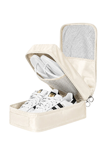 Handheld Mesh Zipper Travel Shoes and Slipper Bag Luggage Top Organizer