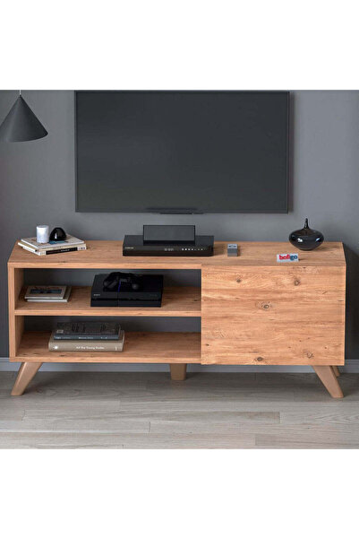 Vivendo Comoda TV Malta, 100 cm, PAL 18 mm, cu usa si rafturi, stil scandinav