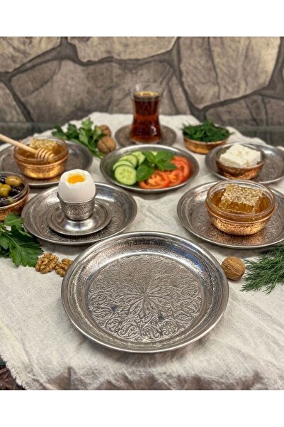 Bakır Center 6 Piece Snack Bowl Set Breakfast Nuts Jam 6-Piece Copper Carved ...