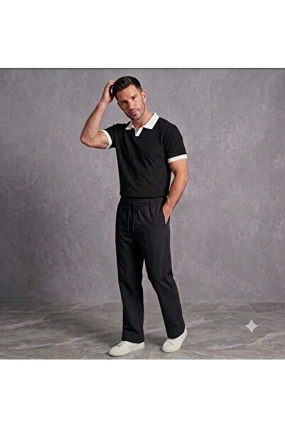 Baycombine35 Polo Collar Honeycomb Patterned T-Shirt and Comfortable Fit Lace...