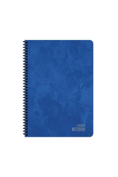 KESKİN COLOR Sharp A4 Checkered Cardboard Cover Spiral Alfa Notebook - Blue