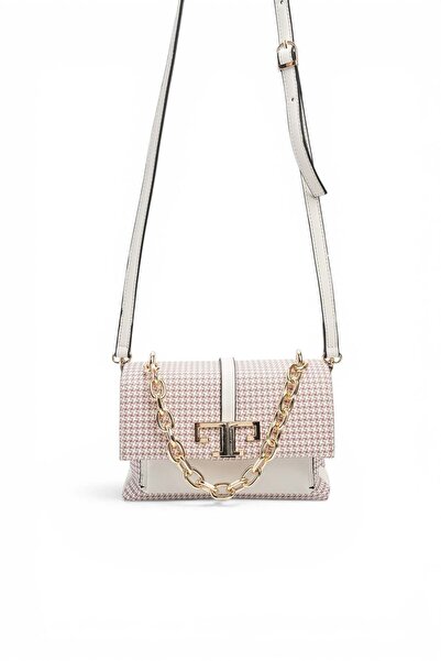 Silver Polo Burgundy - Bone Crow's Feet Plaid Women's Crossbody Bag Sp1148