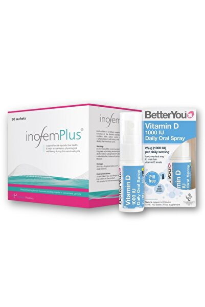 Establo Pharma Inofem Plus 150mg Cut Ctx30 Pl+Vit.D3 1000ui Spray(Pachet Promo)
