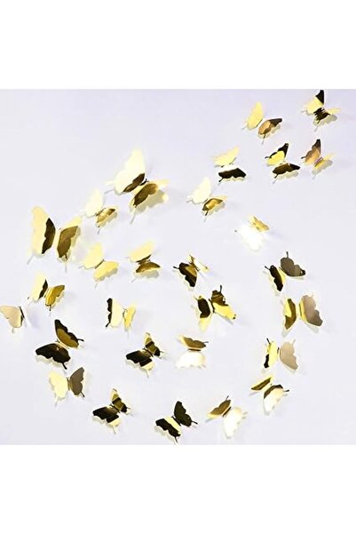 The Bros 48 Pieces Butterfly Wall Decor DIY Mirror 3D Butterfly Stickers Remo...