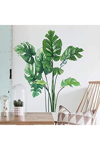 The Bros Leaf Wall Decals, Tropical Plants Wall Stickers, Palm Leaf Wall Post...