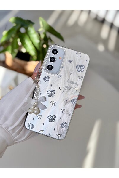 Go Aksesuar Galaxy A16 Uyumlu OYUNCAKLI Charm İNCİ KURDELE Silikon Kılıf