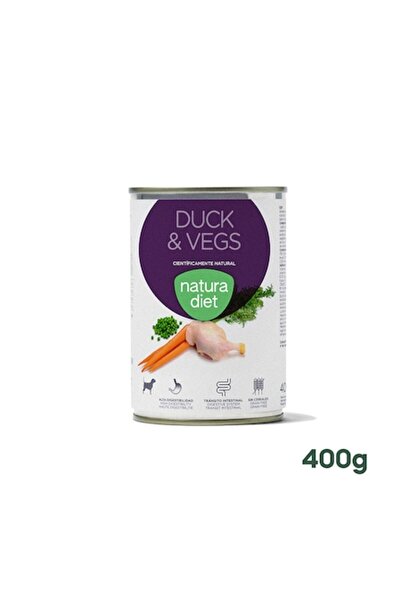 Natura Diet Влажна храна за кучета Патица и зеленчуци, 400гр, Хипоалергенна, ...