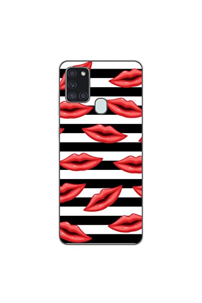 OEM Husa compatibila cu Samsung Galaxy A21s Silicon Gel Tpu Model Striped Kisses
