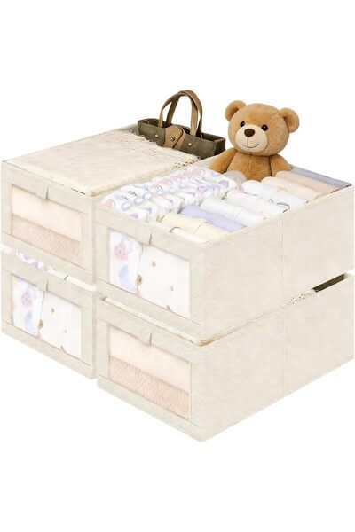 Urban URBANNX 4Pcs Folding Storage Box,Clothes Organizer with Clear Window an...