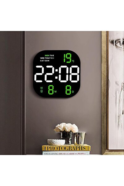 Vivendo Ceas digital de birou sau perete cu telecomanda cu afisaj LED tempera...