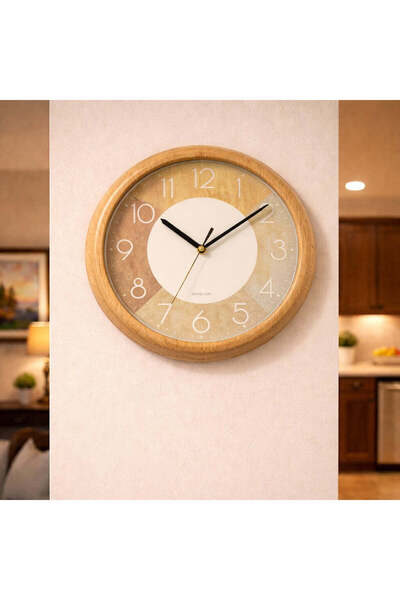Vivendo Ceas decorativ de perete 30 cm aspect lemn modern