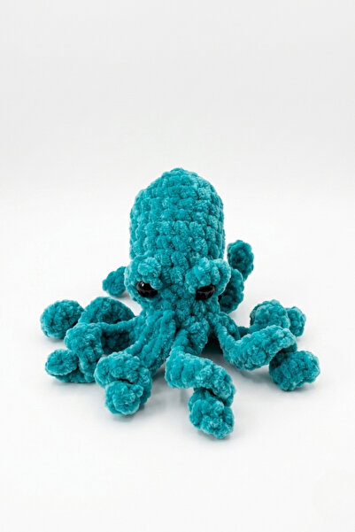 Tiny Sleeks Velvet Textured Chenille Octopus Cat Toy – with Cat Grass & Rattles