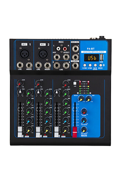 OEM Pasiv, mixer audio, profesional, 4 canale, F4, Bluetooth, USB, Mp3, Egali...