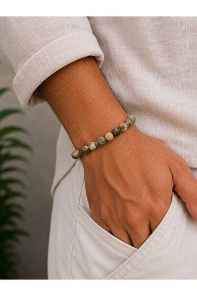 Valmont Men's Bracelet with Natural Stone and Hematite Detail – Handmade Desi...