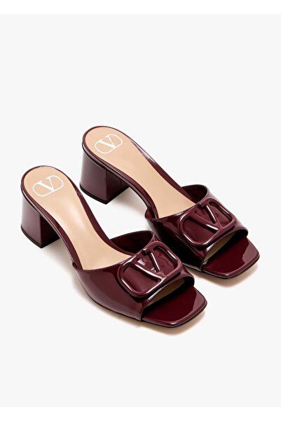 NEW V£L£NTIN0 GARAVANI VLogo Signature Patent Leather Slide Sandal 60Mm