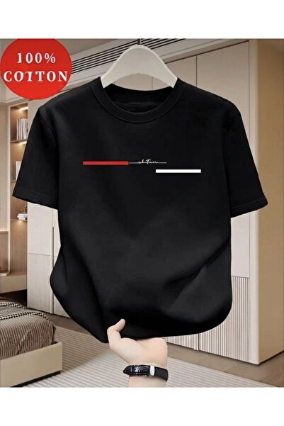 LELVANİ Men's Whatever Text Printed Crew Neck T-Shirt