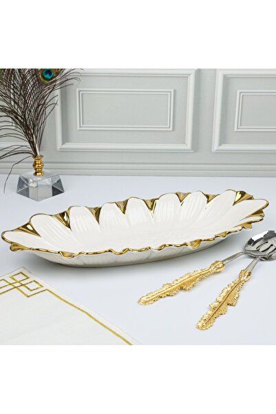 ROY KING Flora Gold Oval Deep Presentation Plate 44*20*6