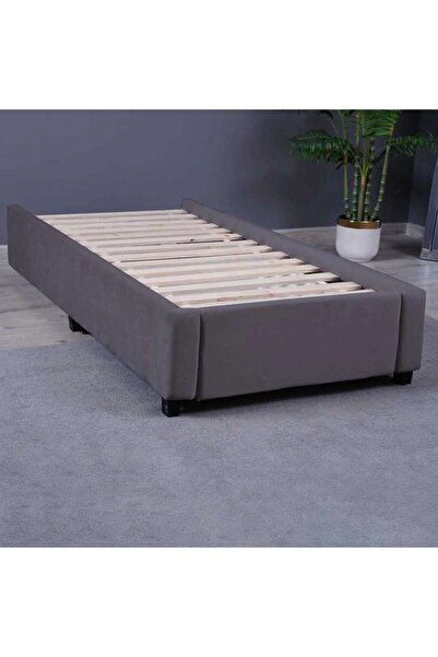 PAN HOME قاعدة أوليمبيا مخملية رمادية 100x200 سم