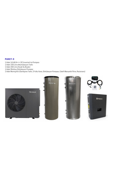 SPRSUN 16KW A+++ R32 Dc Inverterlı Isı Pompası Kurulum Paketi -3