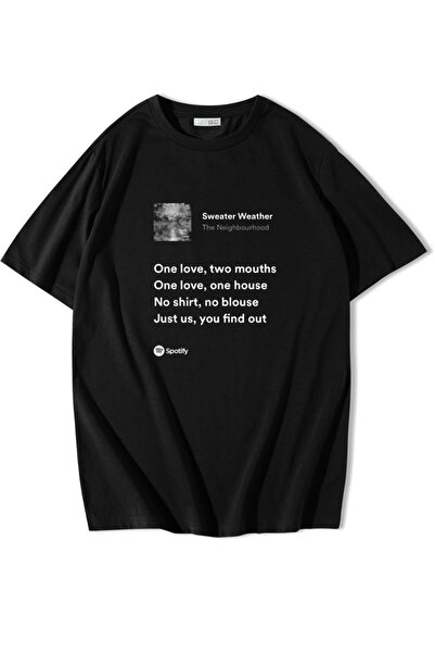 BRZ COLLECTION Unisex Oversize Sweater Weather - the Neighbourhood T-Shirt Black