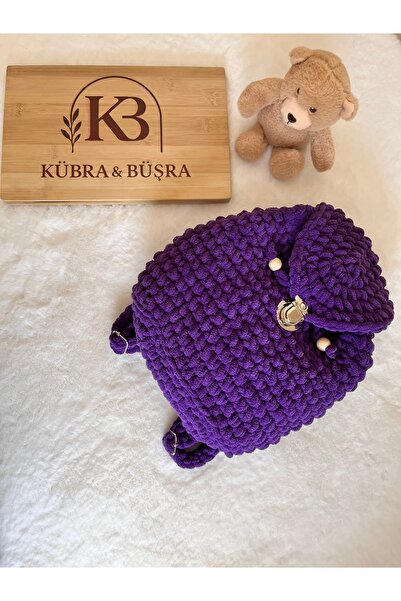 El örgüsü Puffy kız çocuk çantası ASTARLI