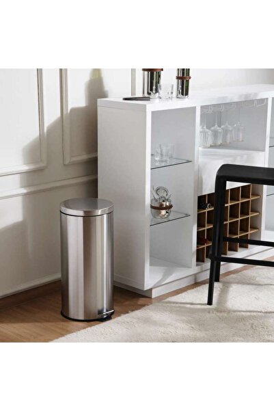PAN HOME Daily Soft Close Metal Pedal Bin 36x30.2x62.5cm 30L - Chrome