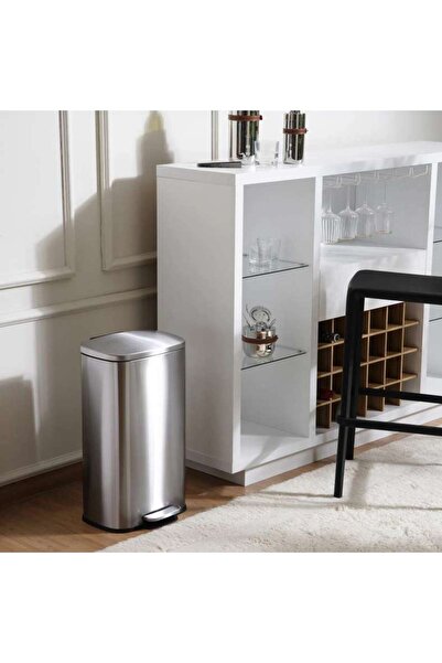 PAN HOME سلة مهملات معدنية مقاومة لبصمات الأصابع من بريمو، 35×31.5×ارتفاع 60....