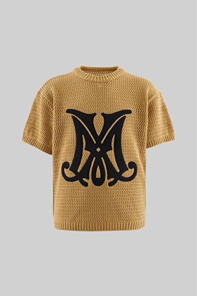 Machinist Tricou pentru bărbați Mchnst M Lettered Knitwear Bej deschis