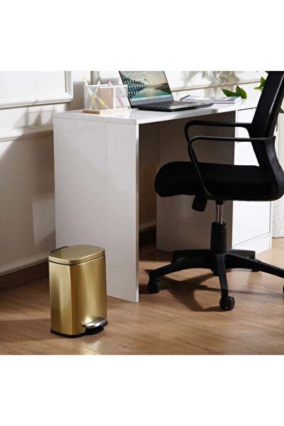 PAN HOME Primo Fingerprint Resistant Metal Pedal Bin 21.3x20.5x29.5cm 5l - Gold
